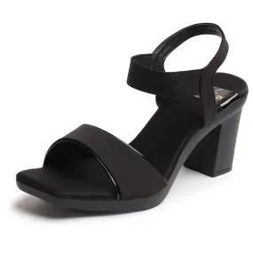 XE Looks Beautiful Attractive black Heel sandals for women-UK 6