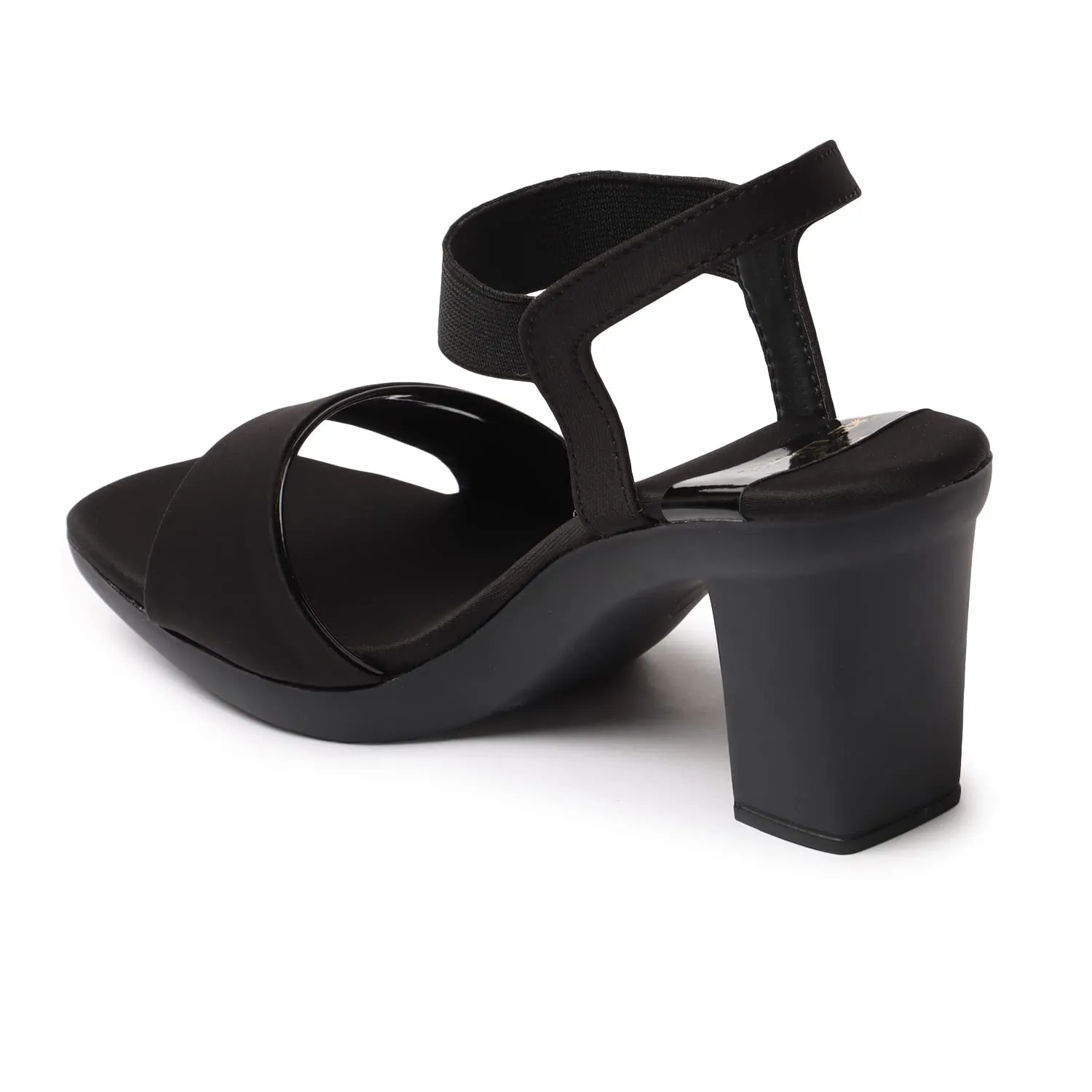 XE Looks Beautiful Attractive black Heel sandals for women-UK 6